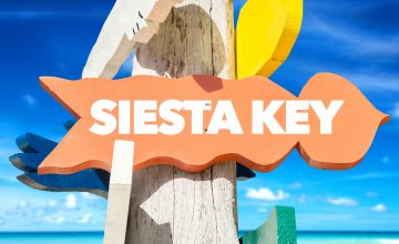 Siesta Key Sign at Beach